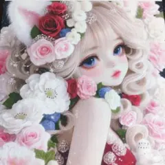 e　未使用　可愛い女の子パネル生地8枚