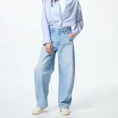 UNIQLO ユニクロ バギーカーブジーンズ 24 裾上あり（股下70cm）