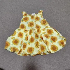 ベビー服　ワンピース　ひまわり　90