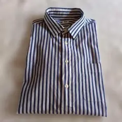 UNIQLO 青と白ストライプ 長袖シャツ Lサイズ