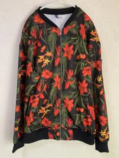 H&M フラワープリント ナイロンジャケット L