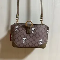 美品❗️レアカラー♦︎スヌーピ×しまむら♦︎マカダム柄ミニショルダー♦︎即購入OK❗️