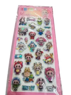 カラフルな3Dキャラクターシール