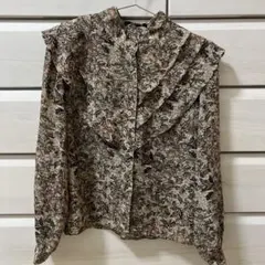 meridian シャツ フリーサイズ　フリルブラウス