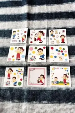 激レア品〜「不二家 バルーン ペコちゃん&ポコちゃん」〜シール 9枚セット♪