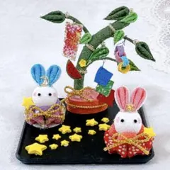 七夕☆彦星☆織姫☆天の川☆ちりめん細工☆つまみ細工☆４点セット☆