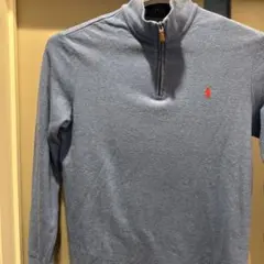 ラルフローレン　ハーフジップ　ニット　ブルー　90s
