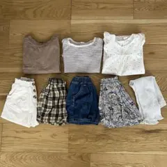 90cm 女の子 まとめ売り 半袖 Tシャツ 半ズボン ショートパンツ シンプル