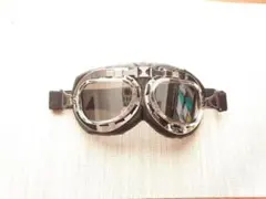 バイク　ゴーグル　レトロ　シルバー＆スモーク