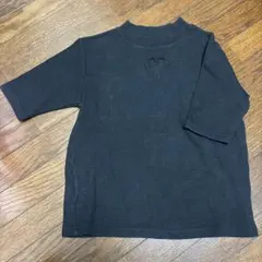 W♥C ハート刺繍 ブラック 半袖Tシャツ