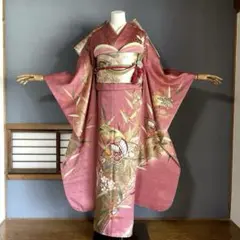 振袖フルセット　高身長　金彩友禅　成人式振袖　振袖　裄丈67 ピンク