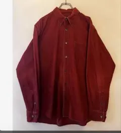 Eddie Bauer コーデュロイシャツ L 赤系*