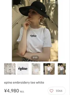 エピヌ Tシャツ embroidery tee アイボリー ホワイトのサムネイル