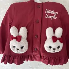 美品シャーリーテンプル♡うさぎ赤タフタ♡アウター♡8090センチウサ耳ジャケット