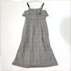 未使用タグ付【ルピーノ】キャミワンピース 千鳥格子 フリル取外可 肩紐調節可 M