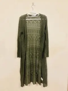 セシルマクビー CECIL McBEE ロングカーディガン カーキ レース調のサムネイル