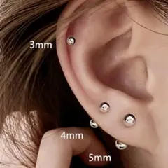 3サイズセット バーベルピアス（シルバー）