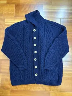 インバーアラン　3Aランバーカーディガン　ネイビー 42？　茶タグ　英国製