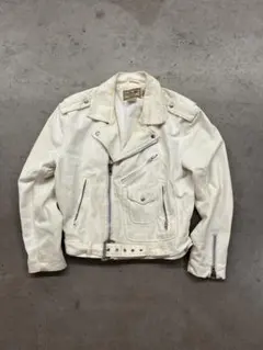 calvin klein ダブルライダースジャケット　ホワイト　コットン　希少のサムネイル