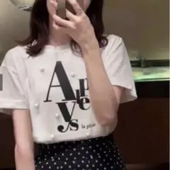 GRL パールロゴプリントTシャツ[mf005]