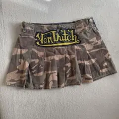 希少　Von Dutch 切り替え デニム ミニスカート　ボンダッチ　Lサイズ