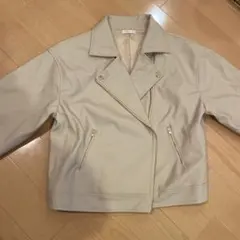 ベージュ ライダースジャケット Lサイズ