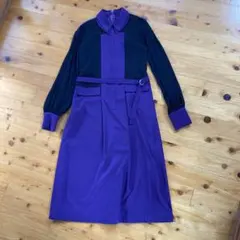 お洒落　ミーアアステリズム　バイカラードレス 紫と黒