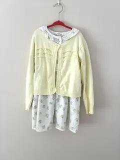 Kiss Drop BEBE 120 ワンピース　カーディガン　セット