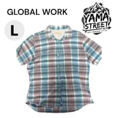 GLOBAL WORK チェック柄 半袖シャツ Lサイズ⑰のサムネイル