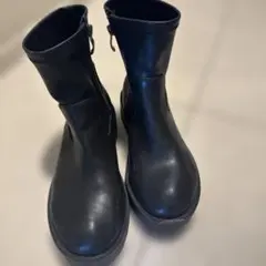 [最安値]ブラックレザーショートブーツ