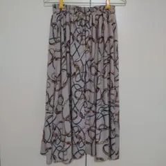 チェーン柄 フレアスカート M