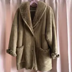 本革 ムートンコート シアリング 羊革 羊毛 イタリア製 ヴィンテージ