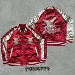 り*ら様 古着 90s vintage スカジャン 東洋 刺繍 イーグル