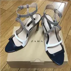 ほぼ新品  ZARA BASIC  トリコロール 美脚美人ヒール