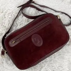 極美品 カルティエ レザー ショルダーバッグ マストライン ボルドー