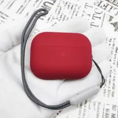 AirPods Pro 2 ストラップ付シリコンケース [12]ワインレッド