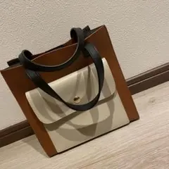 ブラウン ベージュ トートバッグ