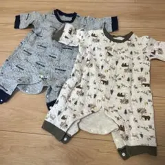ユニクロ 70cm ベビー ロンパース カバーオール 2点セット キルト男の子