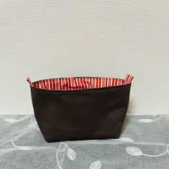 茶色のバッグインバッグ　5個の仕切り付き