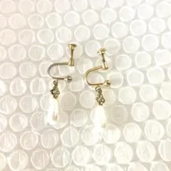 ヴィンテージ　パール　イヤリング　昭和レトロ　揺れるイヤリング