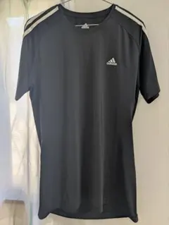 美品✨adidas CLIMALITE 半袖Tシャツ ブラック 3ストライプ Lのサムネイル
