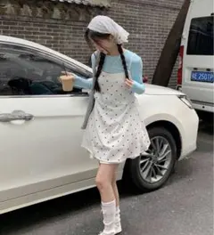 水玉模様キャミワンピース フリーサイズ