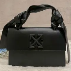 off-white 美品　黒いハンドバッグ ステッチデザイン レザーハンドバッグ(FREE ブラック): Samantha