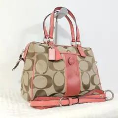 COACH シグネチャー サッチェル ボストン 2way F24364 ピンク