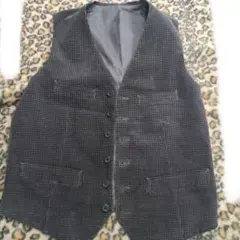 グレー系 ウール混 ベスト Mサイズ