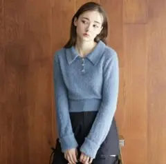 archives アルシーヴ フェザークラシカルポロニット （BLU）