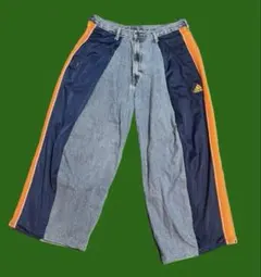 ＜リメイク＞adidas ワイドデニム（かなり太め）