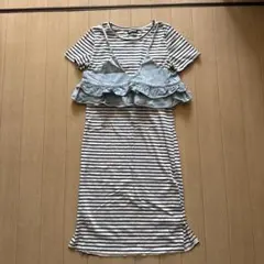 ANAP ストライプ ノースリーブ キャミ ワンピース