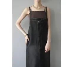 アシンメトリーデニムワンピース/ブラック　lumier リュミエ