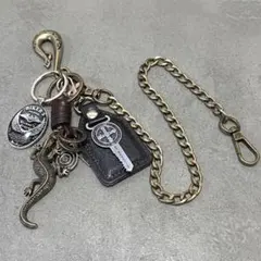 ウォレットチェーン ネックレス アメカジ 古着スタイル ストリート キーホルダー